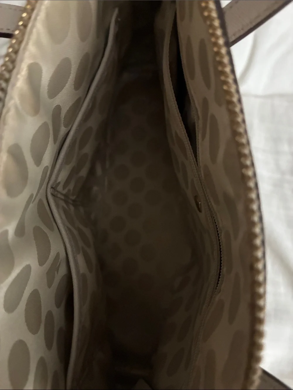 kate spade Beige Saffiano Dome Satchel
